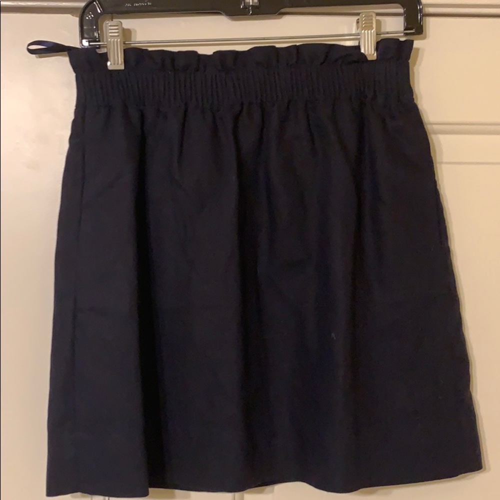 JCrew Factory Navy Linen Blend Sidewalk Skirt